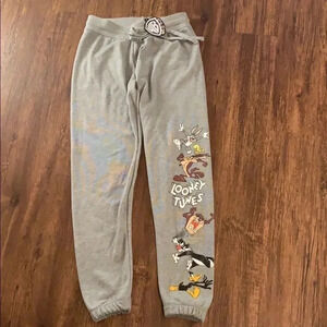 Looney Tunes Jogger Pants Gray Kids Small New